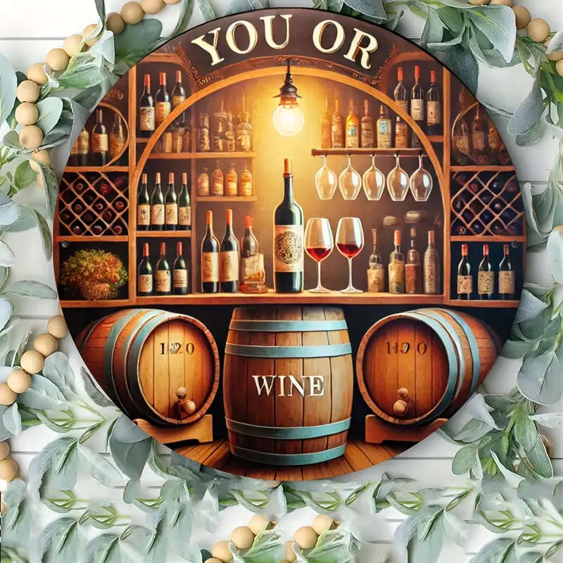 1pc Chic Vintage Bar Tavern Themed Round Metal Tin Sign Circular Fashion Art Decor Personalized Wall