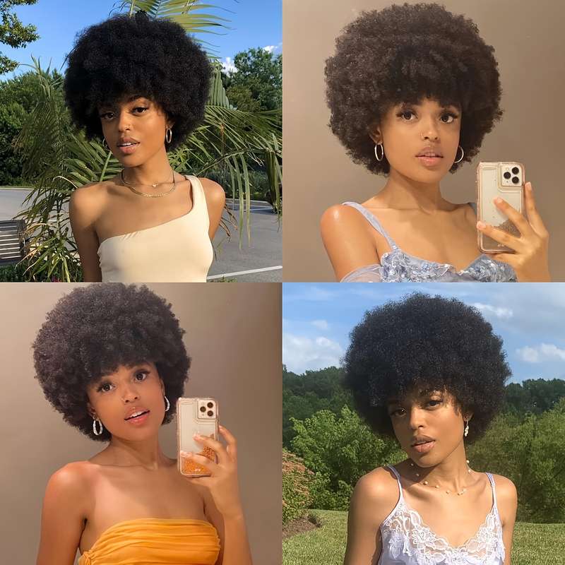 1Pc Black 10.16cm Fashion Design Wig