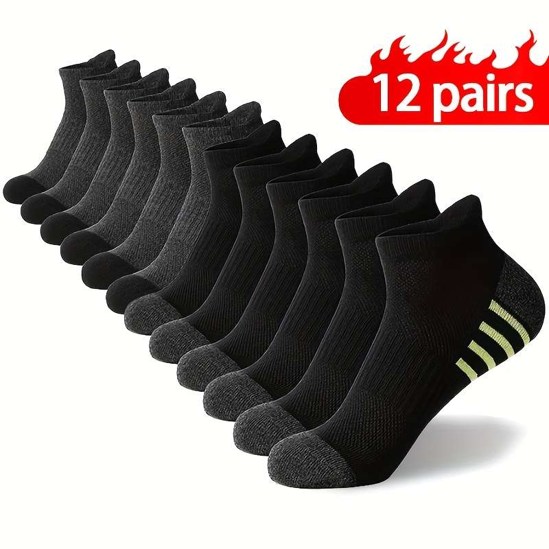12 Pairs White And Gray One Size High Elastic Socks