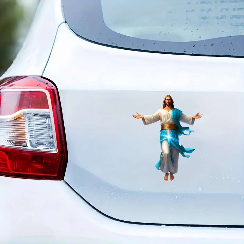 1pc   13.97cmx11.43cm Jesus Christian Themed Stickers