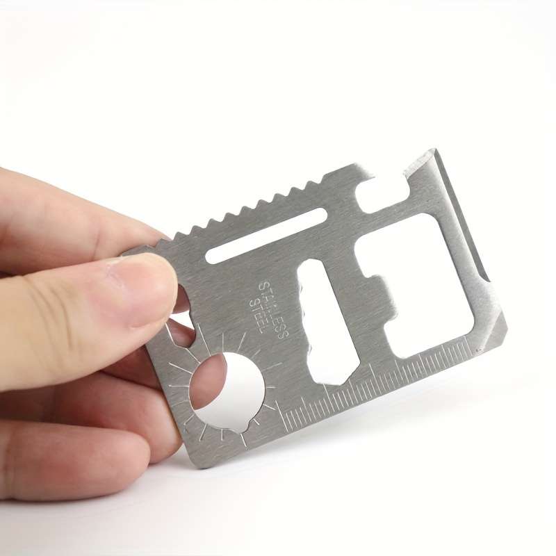 1pc Outdoor Portable Camping Multi-functional Card Stainless Steel Tool Card Knife