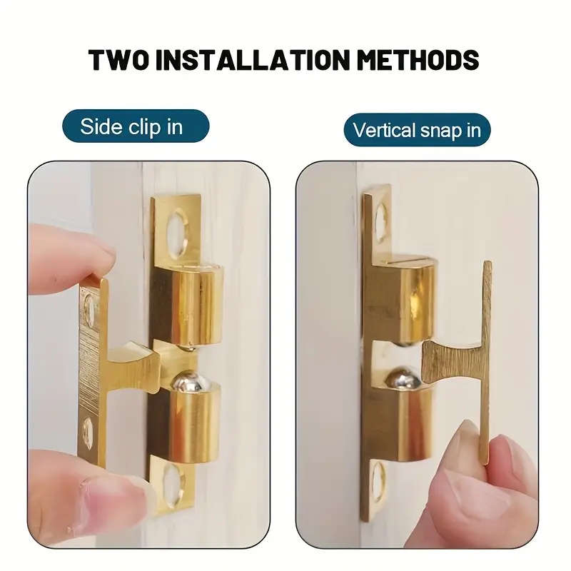 1pc Polished Metal Cabinet Door Catch Zinc Alloy Snap-On Bumper for Kitchen Cupboard Touch Remote Co