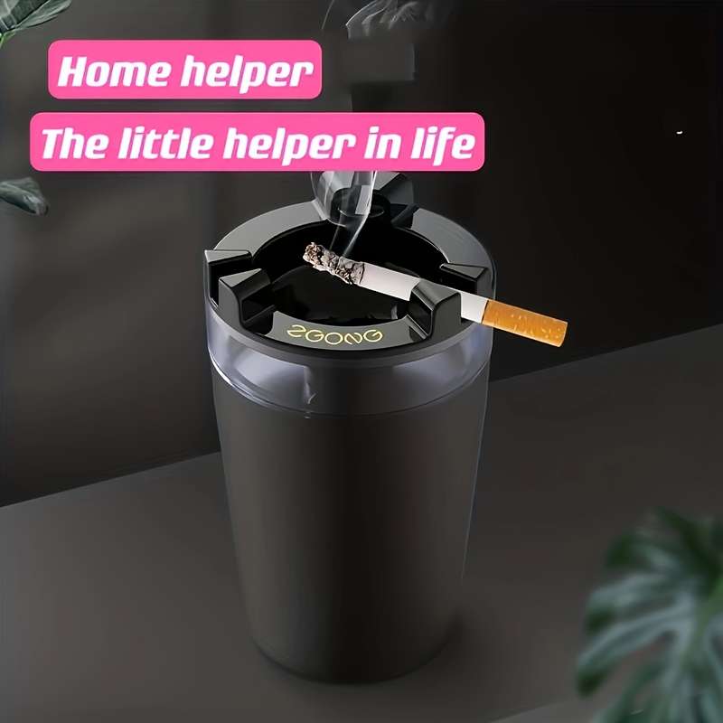 1pc Windproof Ashtray with Water Chamber Creative Funnel Design Dual Compartment for Cigare