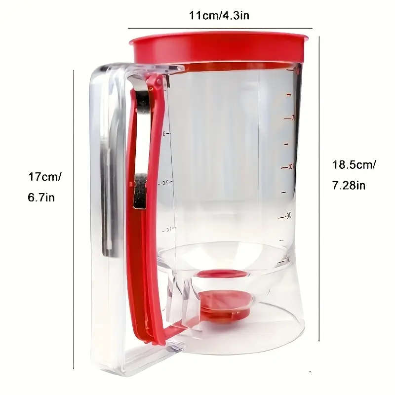1pc Pancake Batter Dispenser with Handle Easy Pour Kitchen Gadget for Perfect Pancakes Cupcakes Waff