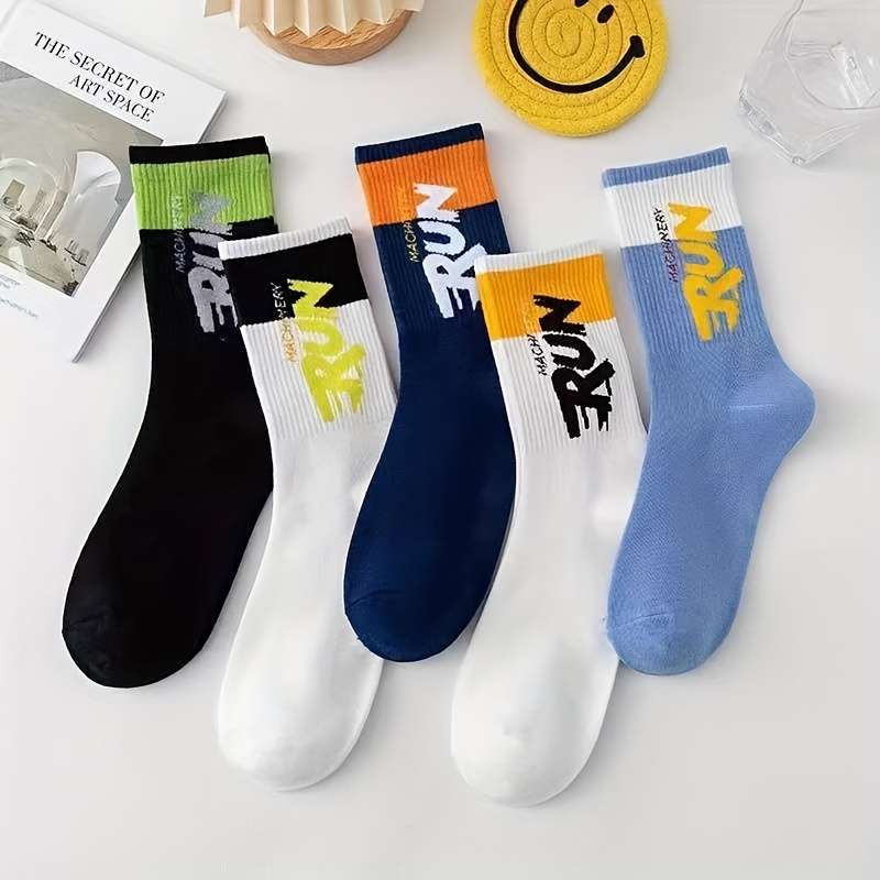5 Pairs Mixed Color One Size High Elastic Socks