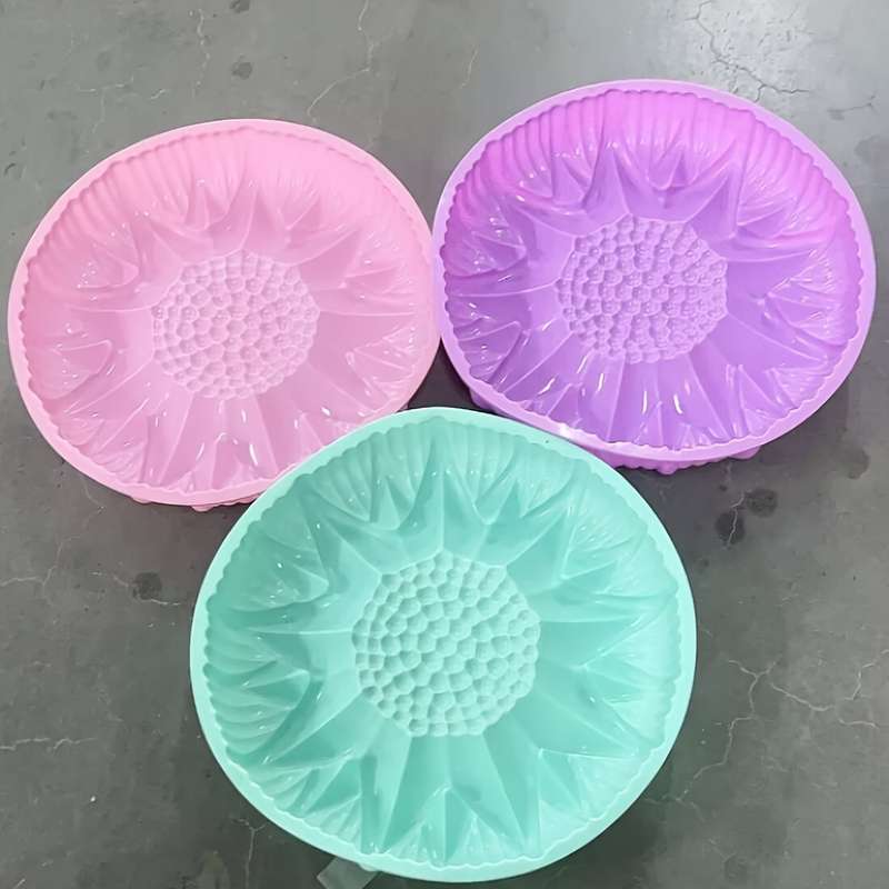 1pc Large Silicone Sunflower Shape Pastry Cake Mold Baking Tools Kitchen Accessories Random Col