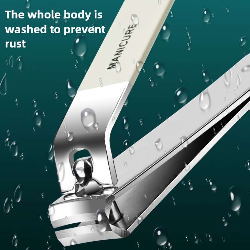 2pcs Classic Stainless Steel Nail Clippers and Nail File Set with Storage Case Sharp Concave E