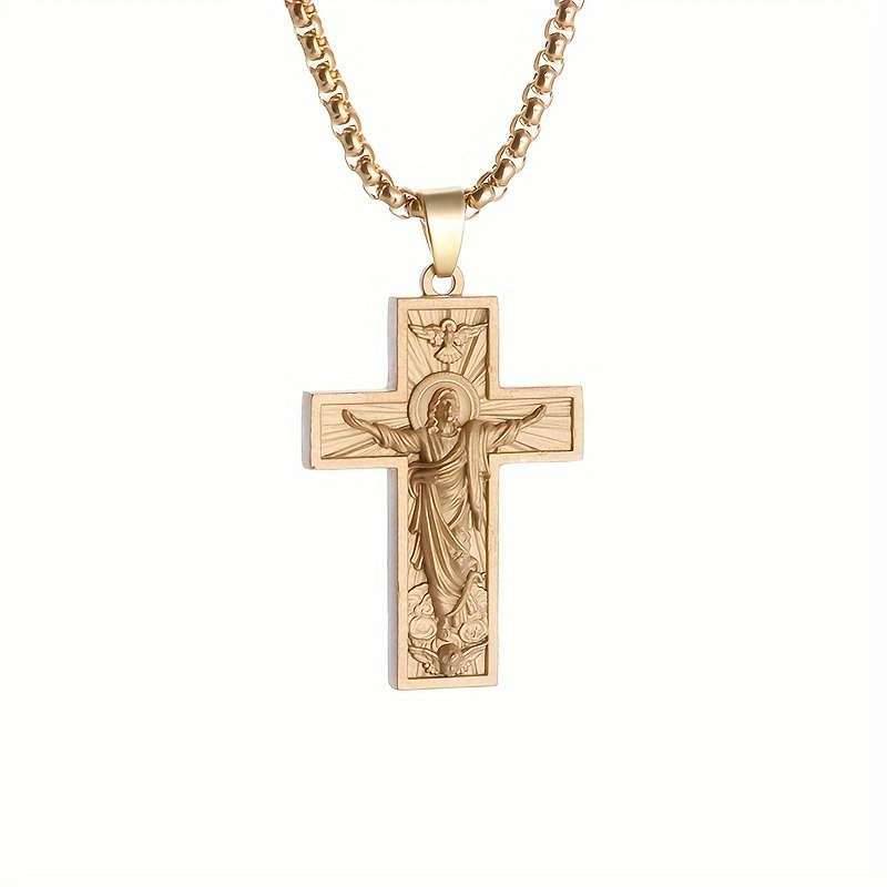 1 Piece Golden Jesus Theme Pendant