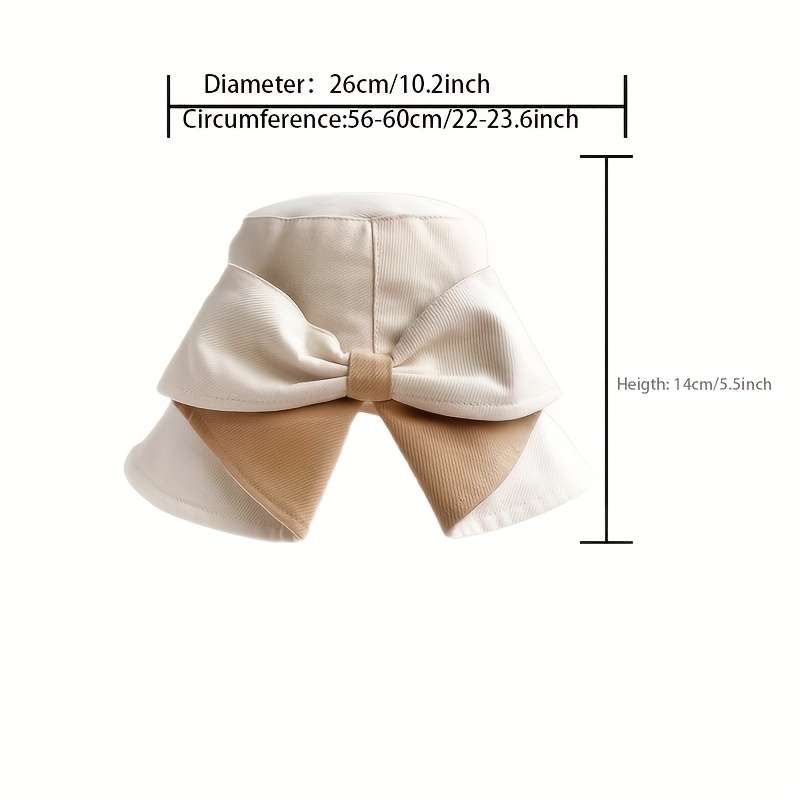 1pc New Style All-match Fisherman Hat with Back Split Sun Protection Bowknot Fashion Casual Sun Hat