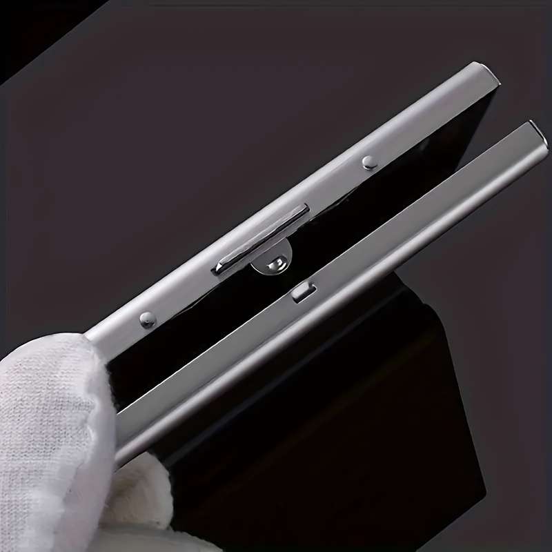 1pc Premium Stainless Steel RFID Blocking Card Holder for Men C Sleek Black Metal Wallet with Multi