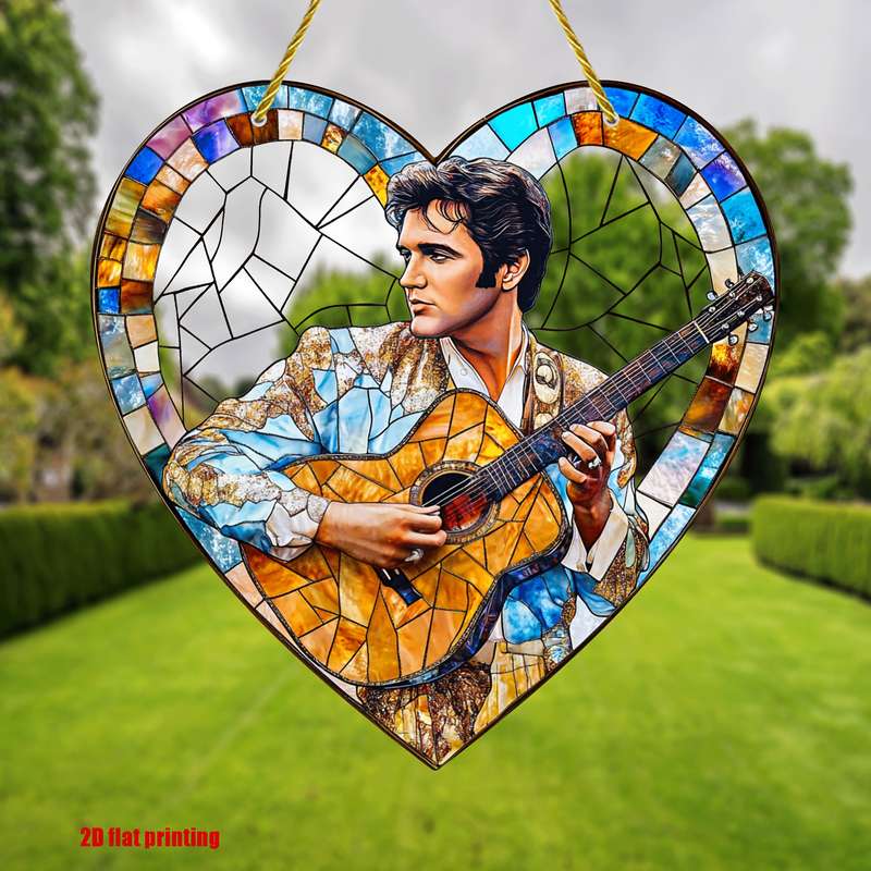 1pc 2D Flat   Vintage Graphic Musical Theme Acrylic Wall Hanging Suncatcher 20.32cm x 20.32cm