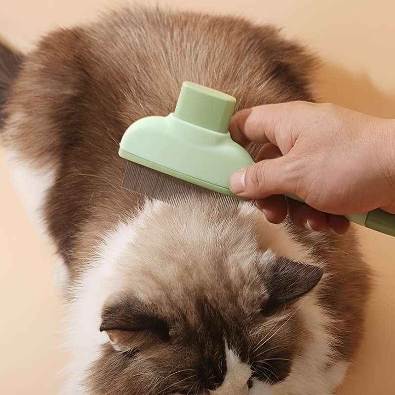 1pc Long And Short Needle Row Comb Yellow Pet Comb