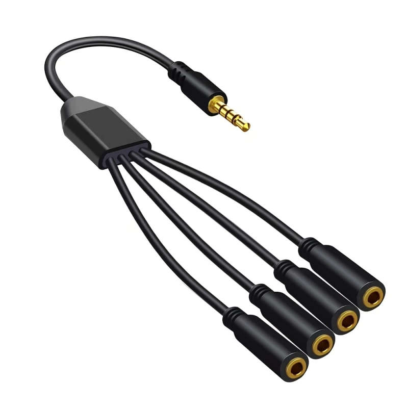 1pc 3.5Mm 1-To-4 Audio Cable Computer Mobile Phone Headset Extension Av Cable