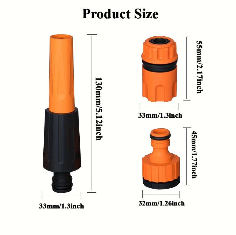 4Pcs Orange Straight Spray Gun Set