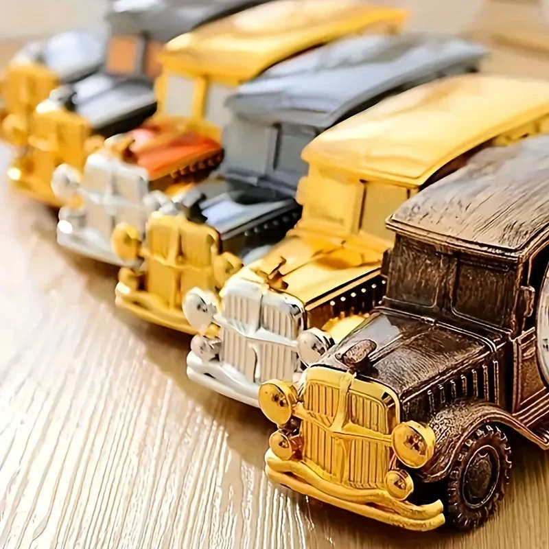 1pc Vintage Car-Shaped Alarm Clock Creative Bedside Office Decor Battery Operated AA Perfect