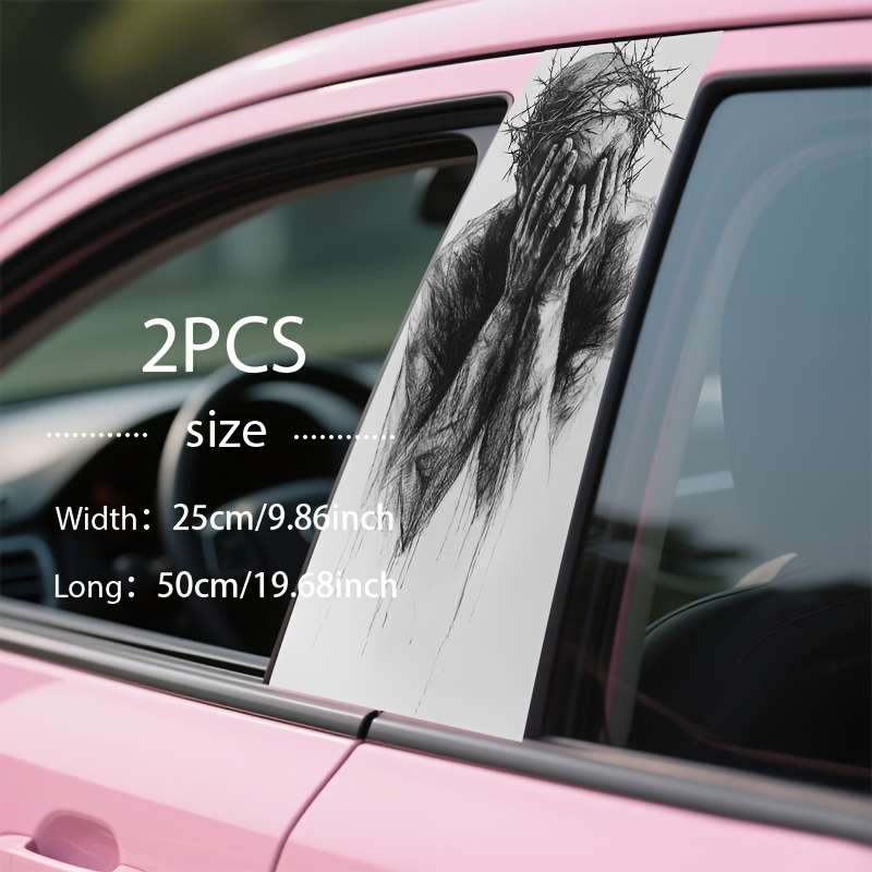 2PCS Set Left And Right Jesus Christian Themed Stickers