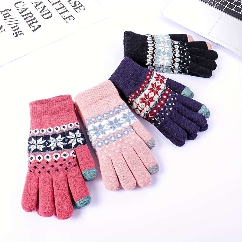1 Pair Khaki Warm Gloves