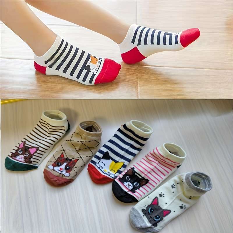 5 Pairs Mixed Colors One Size High Elastic Socks