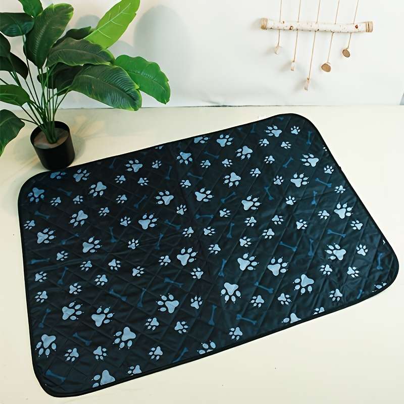 1piece Deep Black Dog Paw Dog Bone Mat Cooling Pad