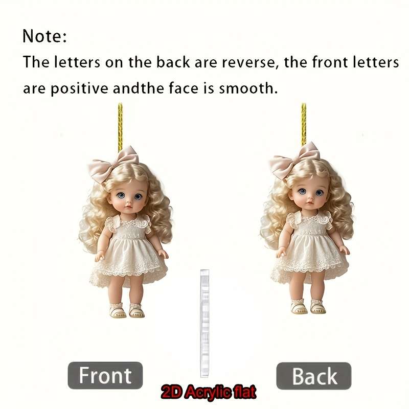1pc 2D Flat   Classic Acrylic Doll Pendant Multi-Functional Hanging Ornament Suitable for B