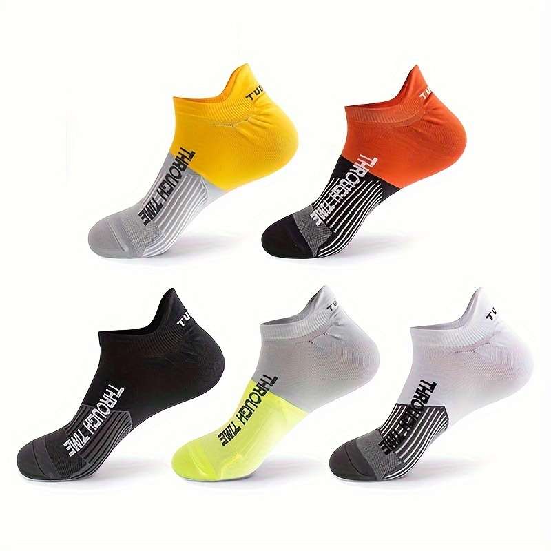 5 Pairs Of Color Matching Earrings One Size High Elastic Socks