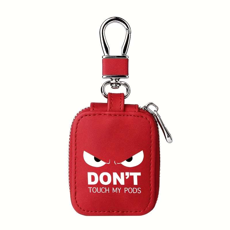 1pc Fun "Hands Off My Pods" Text Earbud Carrying Case Small Size Compatible with AirPods Made of