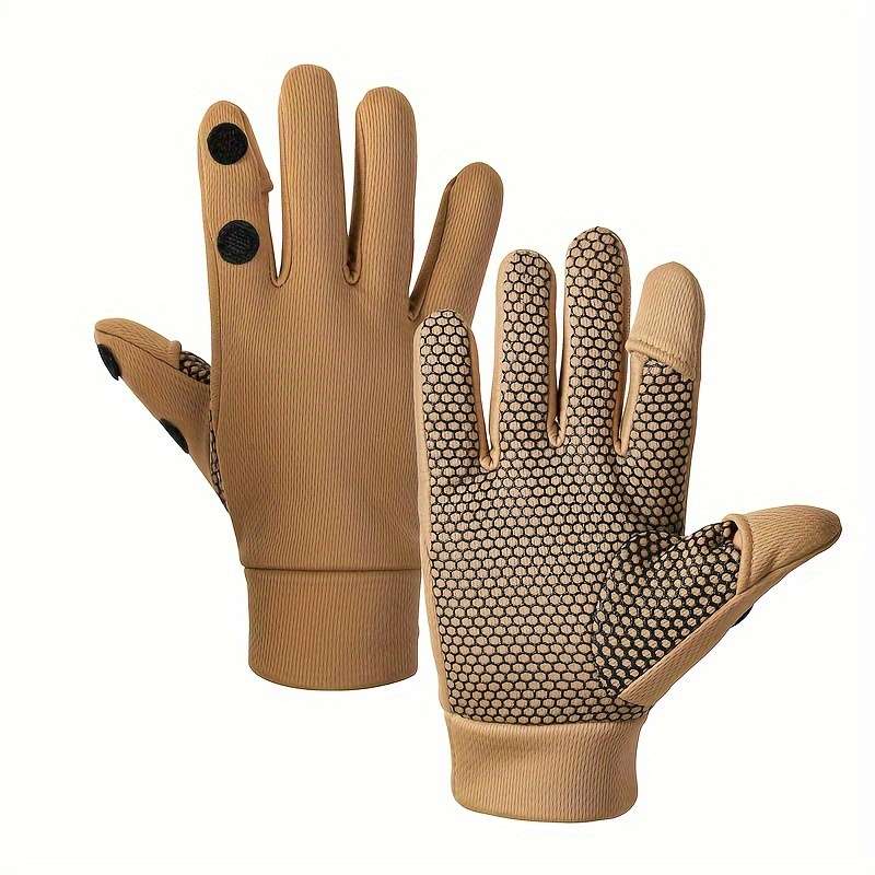 1 Pair Khaki Warm Gloves