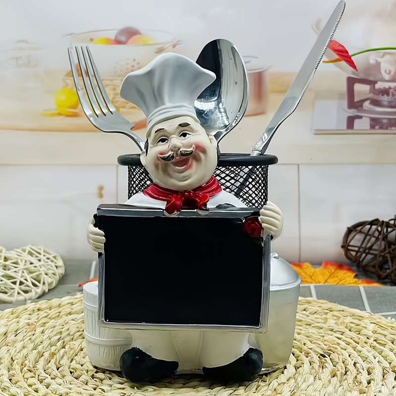 1pc Cartoon Chef with Spoon and Fork Stand Stainless Steel Polished Finish Ideal for Organi