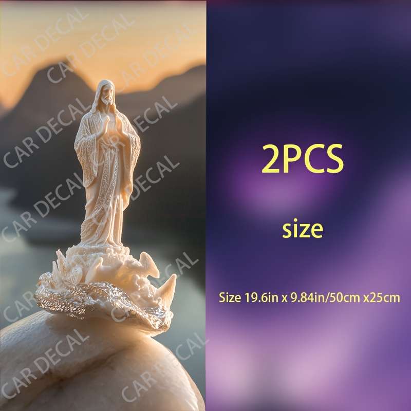2pcs Jesus Christian Themed Stickers