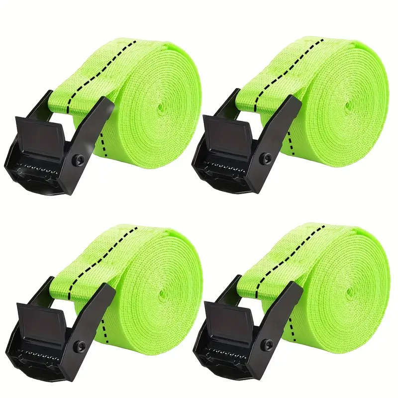 4-Piece Heavy Duty Ratchet Buckle Tie-Down Straps