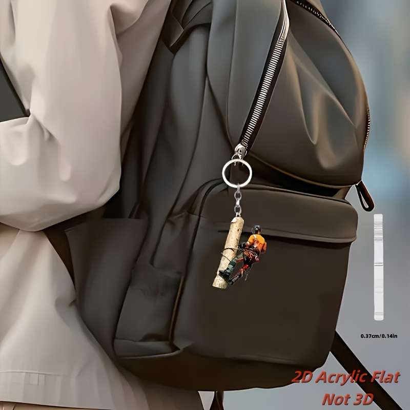 1pc 2D Flat  Acrylic Lumberjack Keychain Waterproof Durable Ideal Gift for Family and Friends U