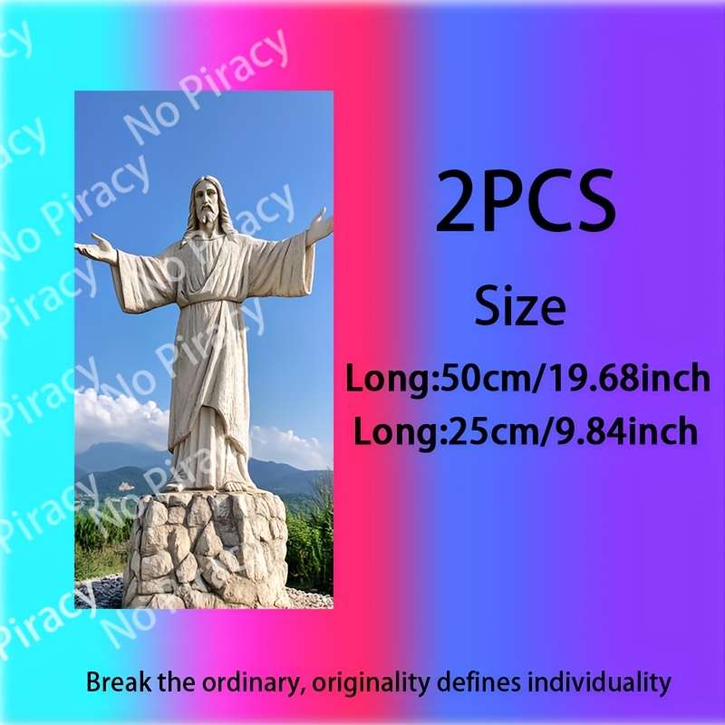 Luxury 2PCS Set   Left And Righ Jesus Christian Themed Stickers