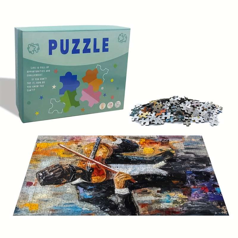 1000pcs Violinist Puzzle Vibrant Wooden Jigsaw with Realistic Musician Design Idea