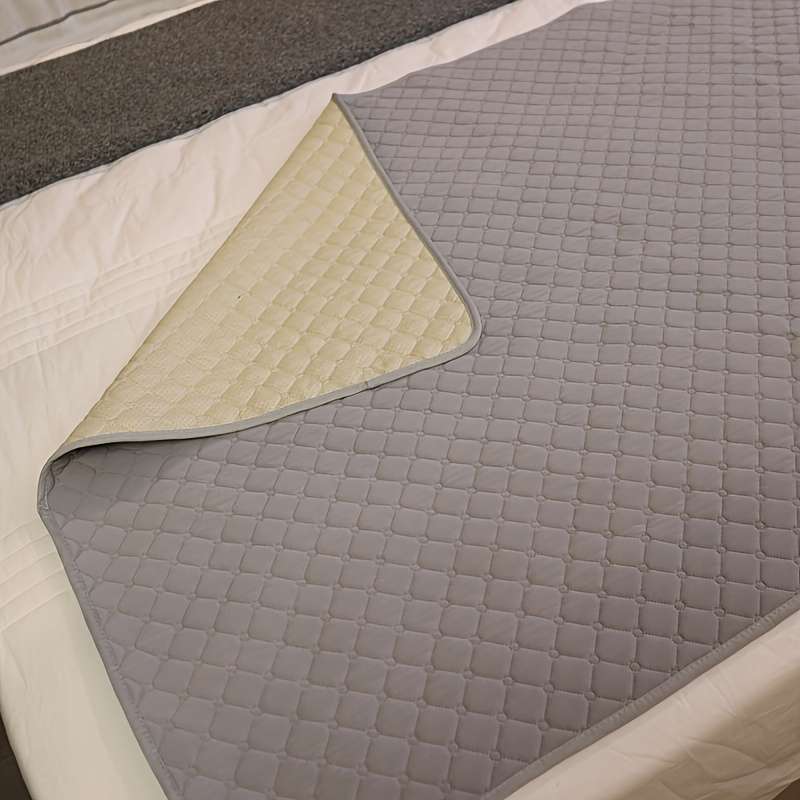 1piece Ice Silk Checkered Pad   Grey Cooling Pad