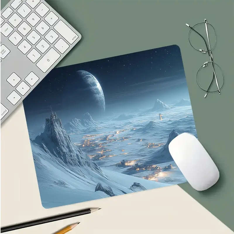 1pc 21x26cm Ice and Snow Planet Sci-Fi Rubber Non-Slip Mouse Pad Colorful Fashionable