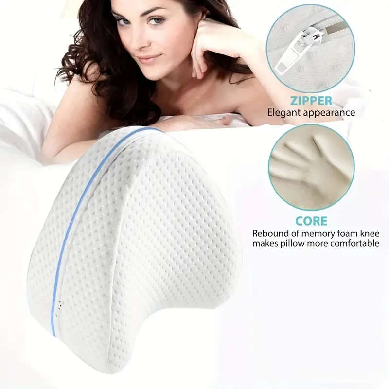 1pc Leg & Knee Pillow for Side Sleepers - Knee Pillow with Strap for Side Sleeper, Leg Support Cushi