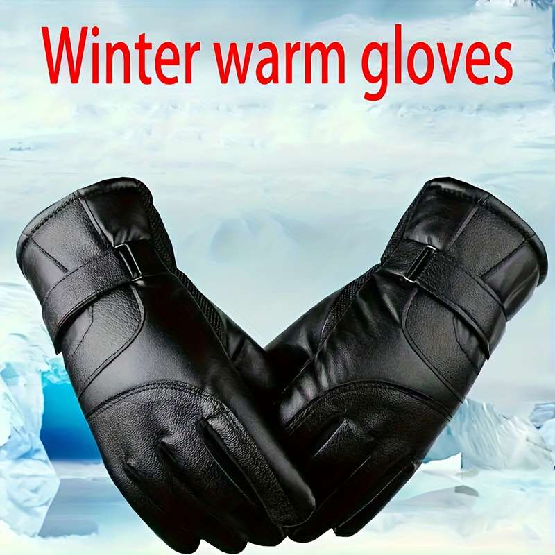 1 Pair Black Warm Gloves