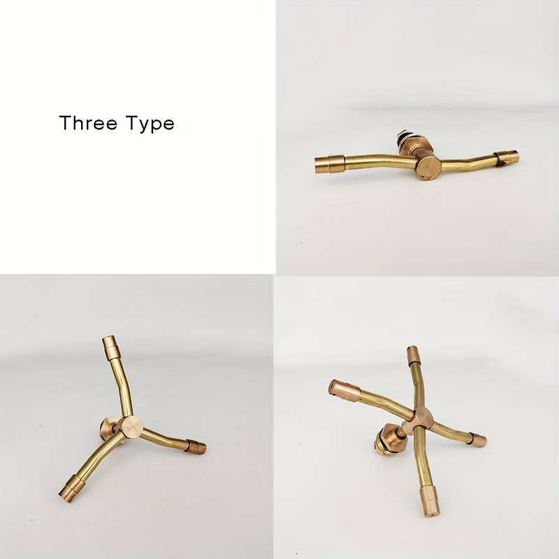1Pc 3 Arms Whirling Sprinkler Automatic Rotary Brass Sprayer