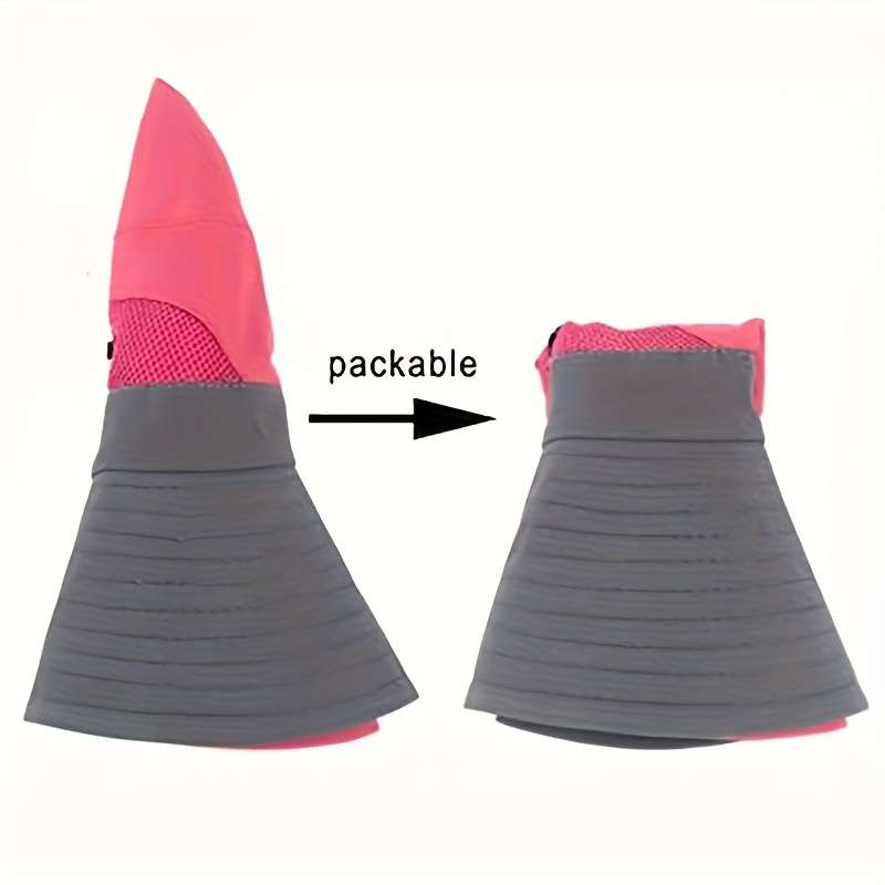 1pc Womens Ponytail Sun Hat Protection Bucket Hats Foldable Wide Brim Summer Boonie Beach Cap Fishi