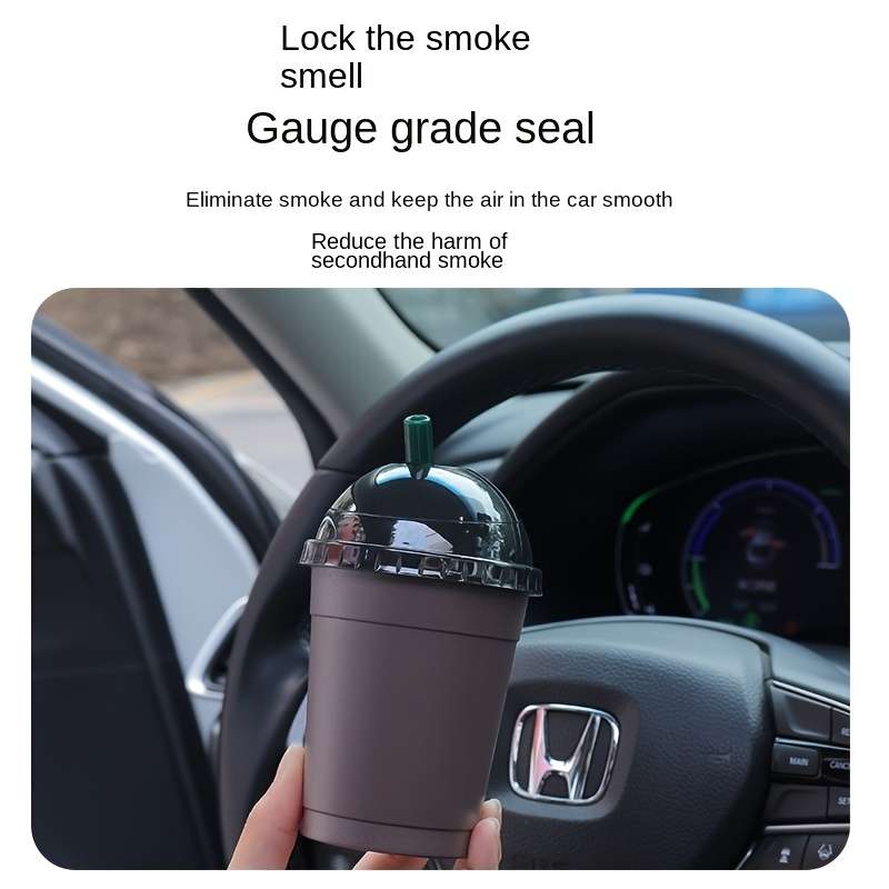 1pc High-Temperature Resistant Car Ashtray with Lid Portable Detachable ABS Ashtray for Coffee C