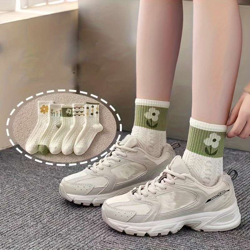 5 Pairs Mixed Color One Size High Elastic Socks