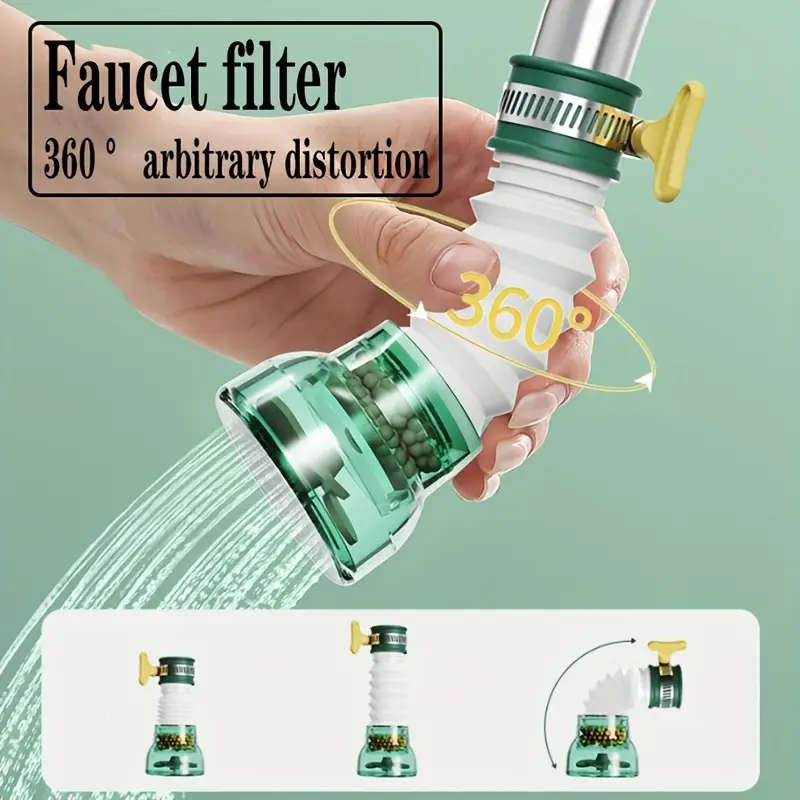 360° Rotatable Plastic Faucet Filter Spray Nozzle Anti-Splash Aerator Extension for Home Tap Water