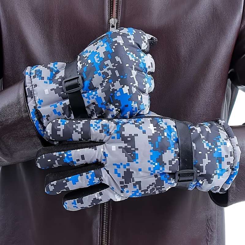 1 Pair Camouflage Grey Warm Gloves