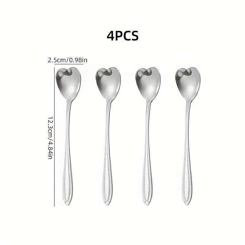 4pcs Stainless Steel Coffee Spoon Set Creative Dessert Spoons for Sugar Stirring Ice Cream