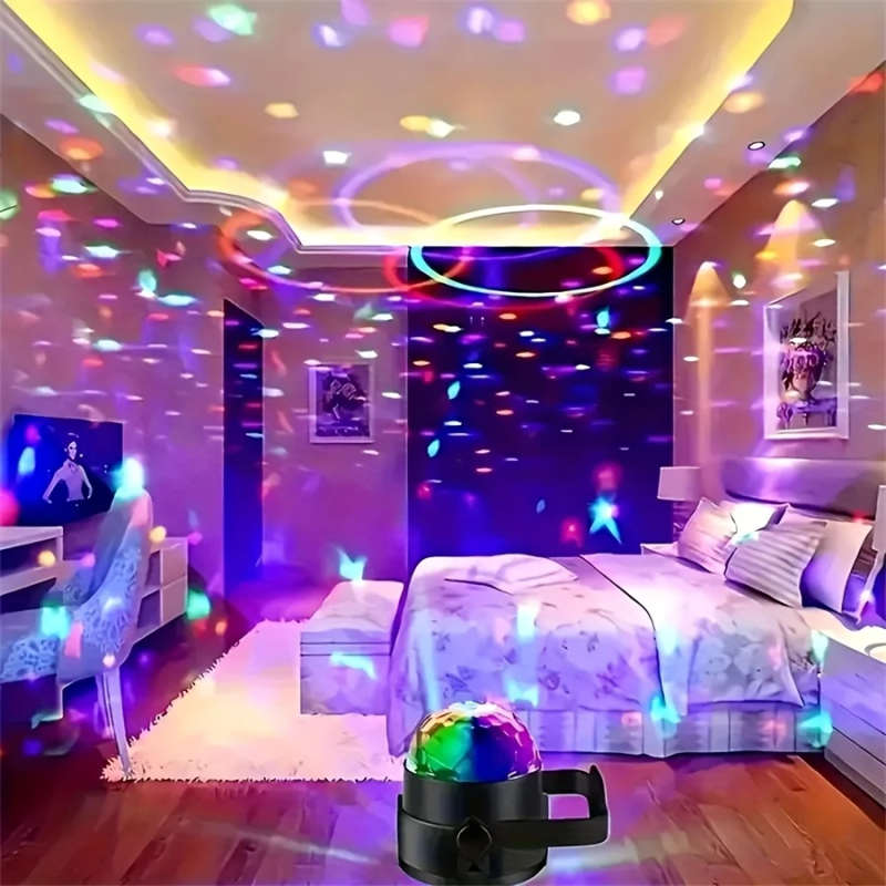 1pc Multifunctional RGB LED Magic Ball Light with USB Power Vibrant Disco DJ Party Atmosphere Lamp f