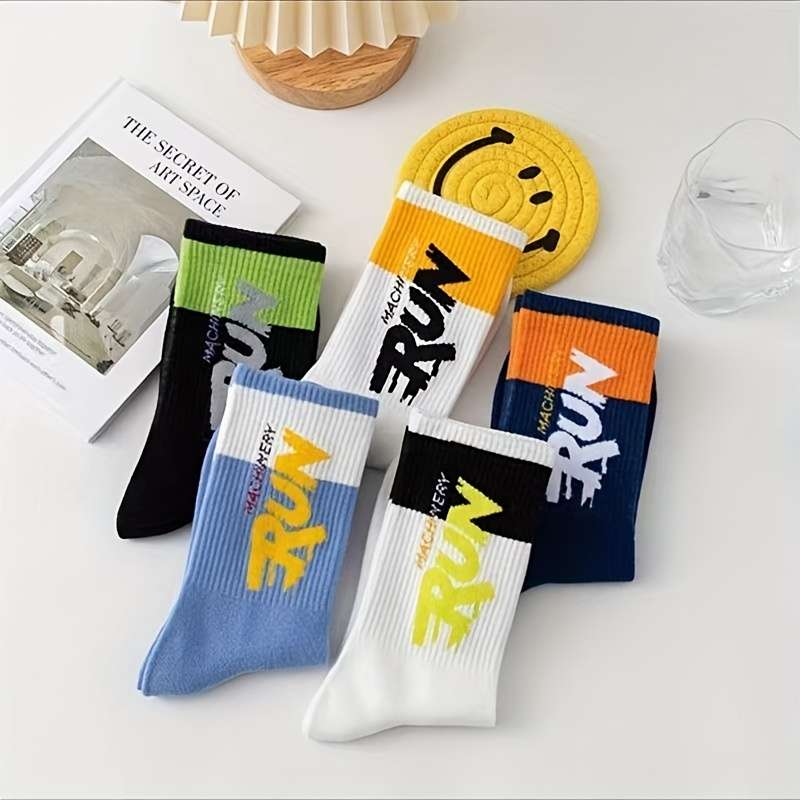 5 Pairs Mixed Color One Size High Elastic Socks