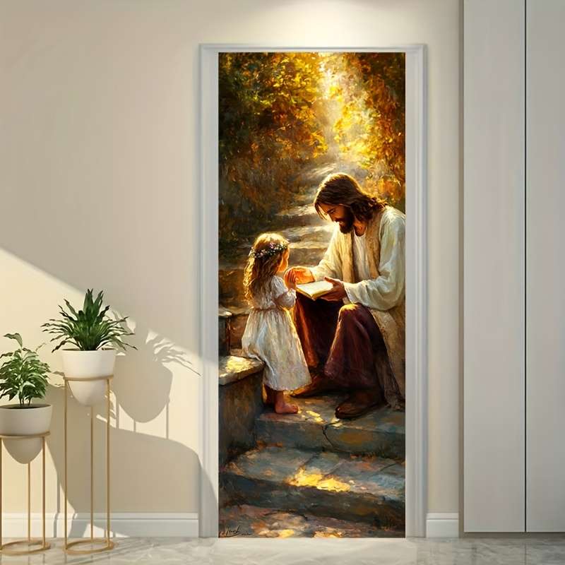 1pc 77x200 Jesus Christian Themed Stickers