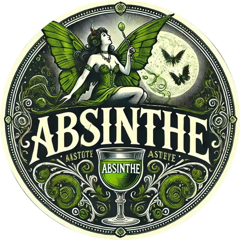 1pc Round Metal Sign Absinthe Themed Aluminum Wall Art Durable Craft Tool for Home Office Decor Idea