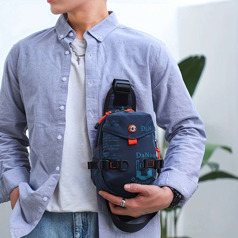 1pc Men's Sports Chest Bag Versatile Sling Backpack for Outdoor Activities Cycling Travel Durable