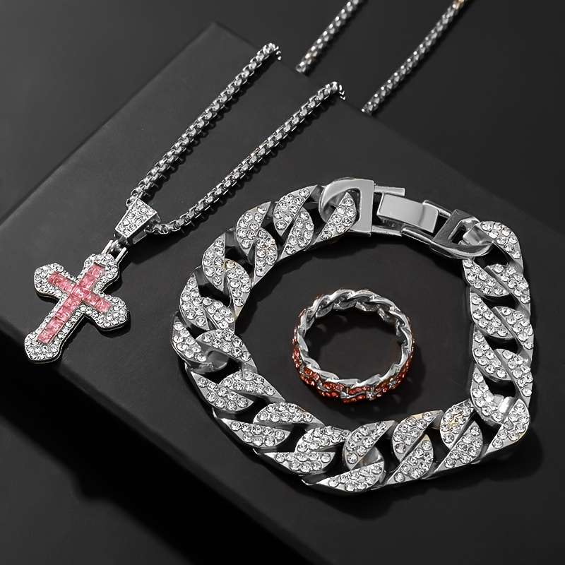 1 Piece Silvery Pink Jesus Theme Pendant